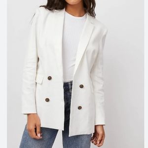RAILS Jac Linen Cotton Blend Blazer In Cream XL